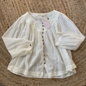 Free People White Blouse (WITH TAGS)